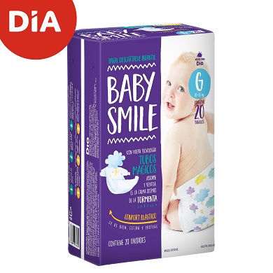 SUPERMERCADOS DIA lanza su línea de pañales Baby Smile